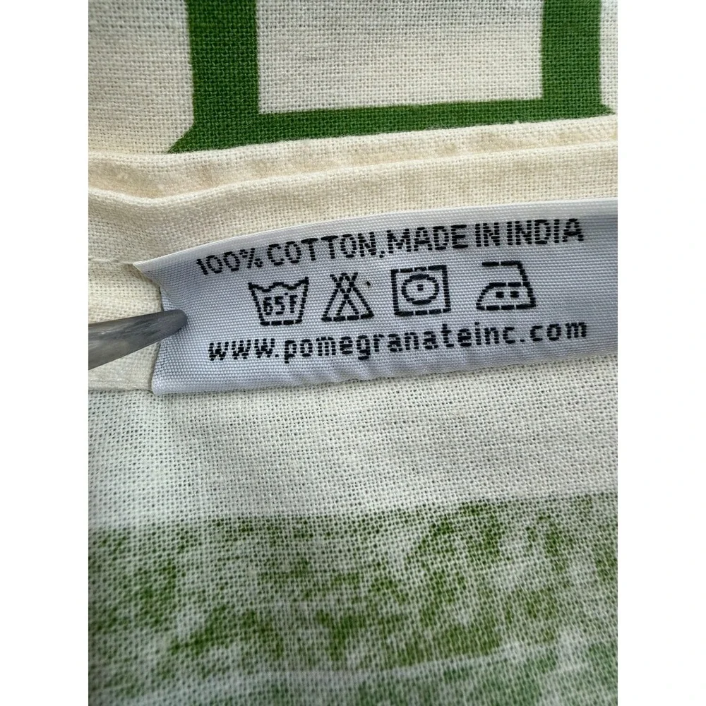 Pomegranate‎ Fruit Print Tablecloth 92x60 Cotton Green White Decorative